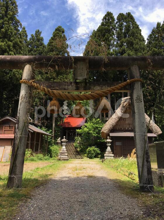 五箇山の神明神社 神明神社,神社,五箇山の写真素材