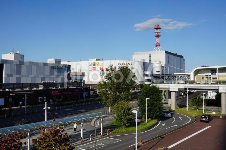 さいたま新都心　コクーンと周辺 ショッピングセンター,コクーン,道路の写真素材
