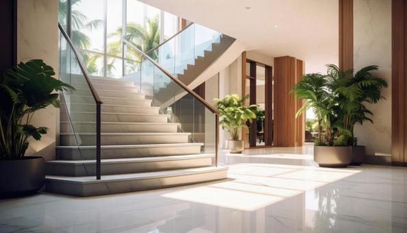 リゾートホテルのエントランスの写真