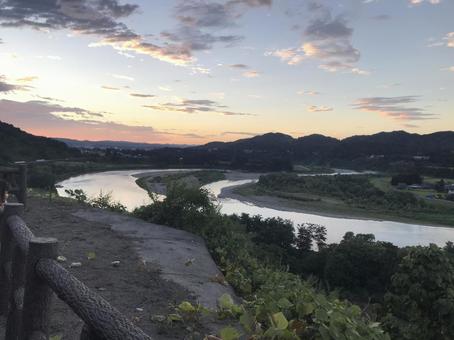 信濃川 信濃川,夏,川の写真素材