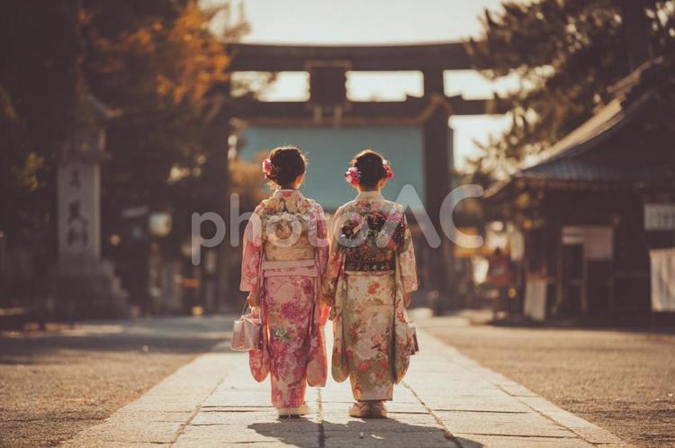 七五三で参りましょう 風景,寺社仏閣,願い事の写真素材