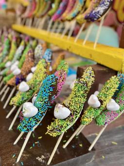 チョコバナナ チョコバナナ チョコバナナ,バナナ,お祭りの写真素材