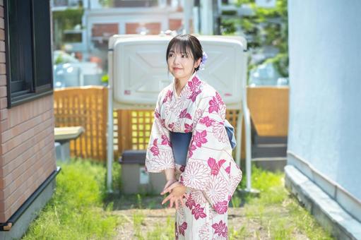 清楚な浴衣女性 清楚な浴衣女性 女性,浴衣,和装の写真素材
