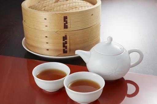 飲茶セット 飲茶セット,点心,茶の写真素材