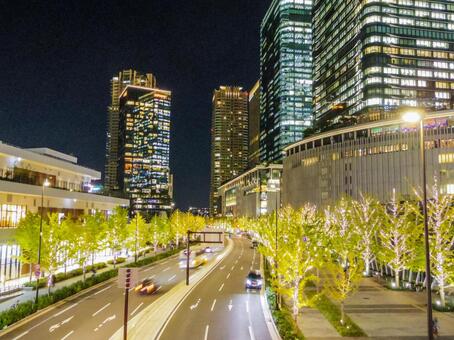 【大阪府】大阪市・大阪駅周辺 大阪駅,夜景,夜の写真素材