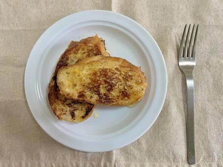 フランスパンのフレンチトースト フレンチトースト,フランスパン,パンの写真素材