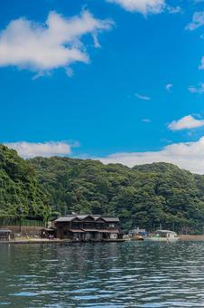 京都　伊根の舟屋の風景 伊根,舟屋,京都の写真素材
