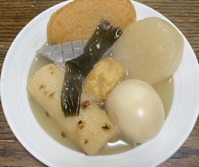 Oden, radish, kelp, chikuwa, boiled egg, JPG