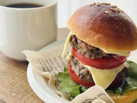 バーガー バーガー チーズバーガー,ハンバーガー,パンの写真素材