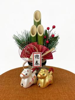 年賀状素材・干支・午年・門松 年賀状,年賀状素材,干支の写真素材