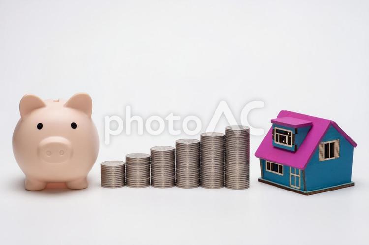 住宅の購入資金もしくは不動産投資 銀行ローン,一戸建て,戸建ての写真素材