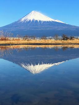 逆さ富士 富士山 静岡 安倍川 逆さ富士 富士山 静岡 安倍川