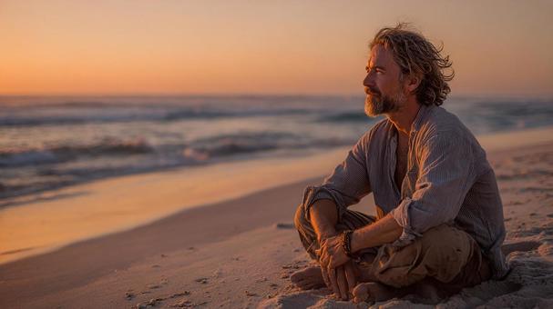 大人の男性の落ち着いた横顔の写真