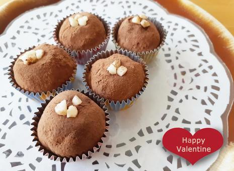 手作りバレンタイントリュフ2 バレンタイン,トリュフ,チョコレートの写真素材