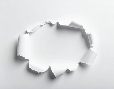 破れた白い紙 破れた白い紙の写真
