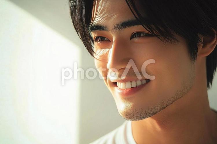 爽やか笑顔のイケメン 美男子,男性,イケメンの写真素材