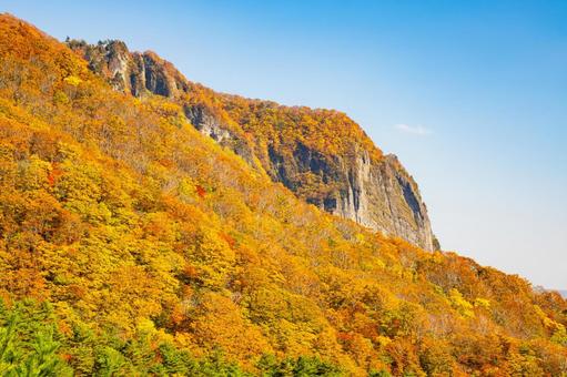 紅葉の盤司岩⒀ 盤司岩,秋,紅葉の写真素材