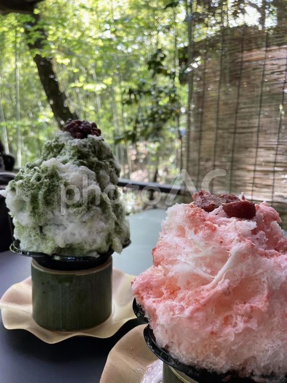 かき氷　涼しい かき氷,涼しい,いちごの写真素材