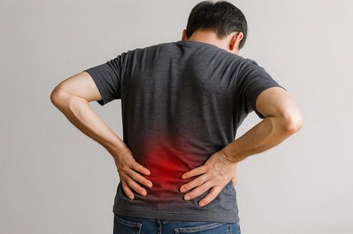 腰痛の男性 腰痛の男性の写真