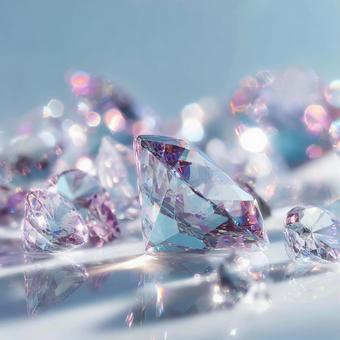 透明感あふれる美しいカットのダイヤモンドの写真