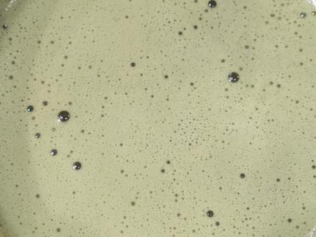 抹茶ラテ表面の泡 ソフトドリンク,あわ,つぶつぶの写真素材