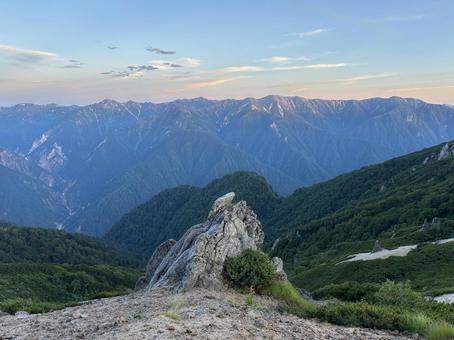燕山荘からの景色 燕山荘からの景色 北アルプス,燕山荘からの景色,自然の写真素材