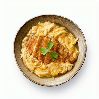 カツとじ 真俯瞰 カツとじ 真俯瞰の写真