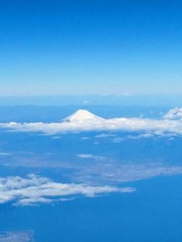 飛行機から撮った富士山 飛行機から撮った富士山の写真