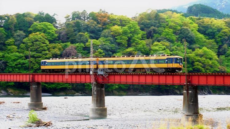 大井川第一橋梁を渡る近鉄特急 大井川鉄道,近鉄特急,16000系の写真素材