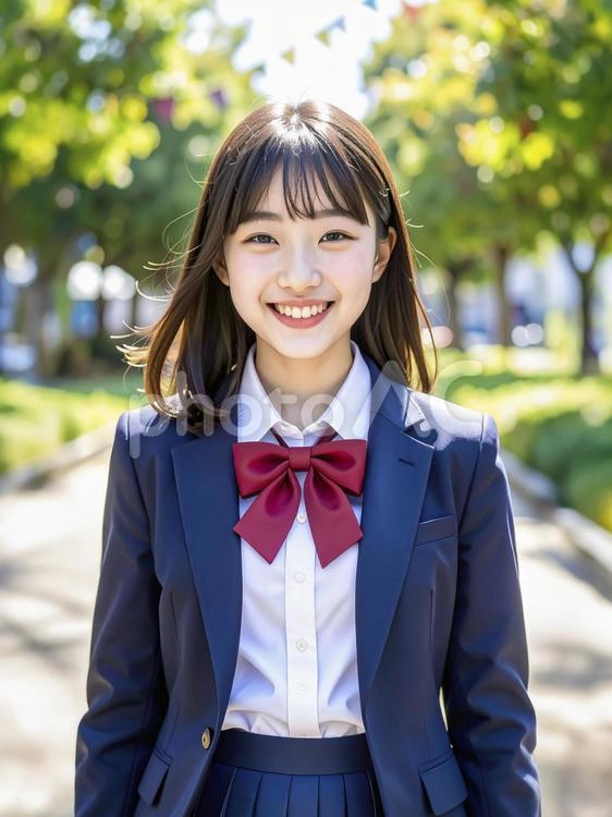 女子中学生　女子高校生　AI生成画像 女子高校生,女子中学生,女の子の写真素材