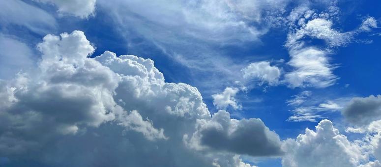 夏の空と雲 空,雲,天気の写真素材