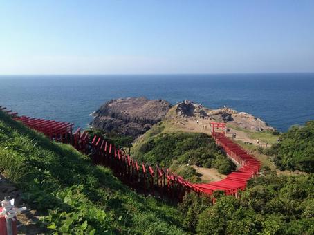 元乃隅神社 海と神社,鳥居,海の写真素材