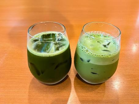 冷えた抹茶ドリンク 冷えた抹茶ドリンク 抹茶,飲み物,氷の写真素材