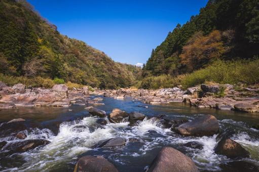 川と山と空 川と山と空 風景,川,自然の写真素材