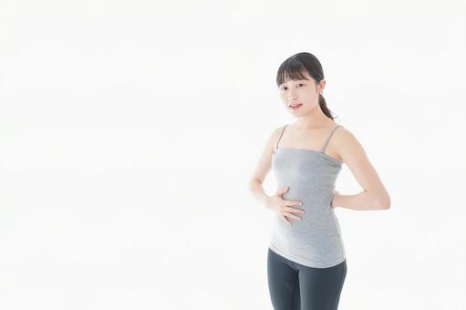 ダイエットをする若い女性 ダイエットをする若い女性 コピースペース,年齢,習慣の写真素材