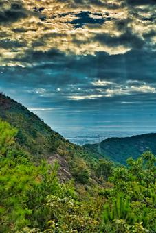 高御位山 播磨平野,山岳,平野の写真素材