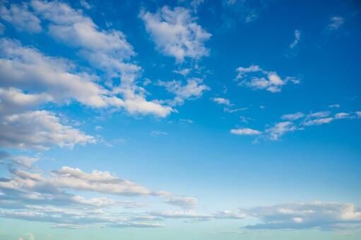 清々しい朝の青空 青空,空,天空の写真素材