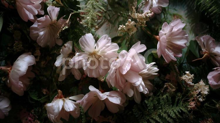 淡いピンクの花、桜のイメージ 花,ピンク,自然の写真素材