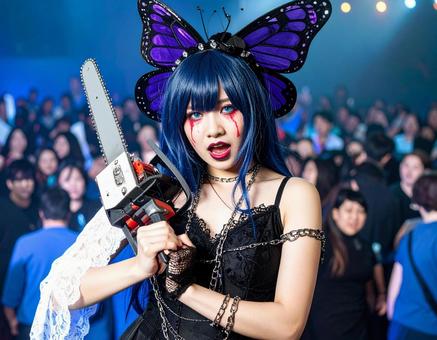 地雷系女子・チェーンソー持込ご遠慮下さい 地雷系女子・チェーンソー持込ご遠慮下さい 地雷系,推し活,女子の写真素材