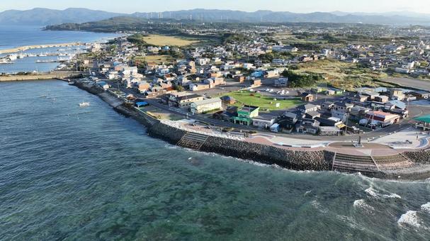 大間の港町 大間の港町 津軽海峡,大間,集落の写真素材