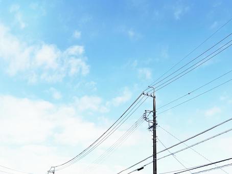 空と電柱 空と電柱の写真