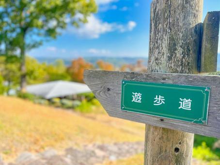 遊歩道の案内看板 遊歩道の案内看板 遊歩道,看板,案内の写真素材