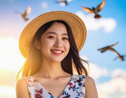 海鳥と彼女 海鳥と彼女の写真