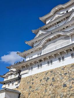 姫路城 晴れ,城,姫路城の写真素材
