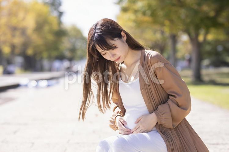 マタニティ／妊婦のイメージ 陣痛,妊婦,前駆陣痛の写真素材