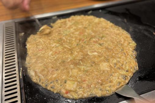 もんじゃ焼き もんじゃ焼き,お好み焼き,鉄板焼きの写真素材