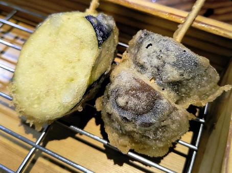 さつまいもとしいたけの天ぷら串 天ぷら,さつまいも,しいたけの写真素材