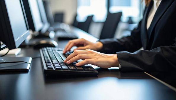 PC作業の手元の写真