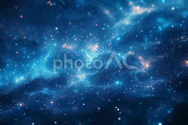 青の輝きが広がる幻想的な背景 宇宙,星,光の写真素材