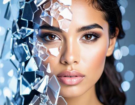 クリスタルと女性の写真